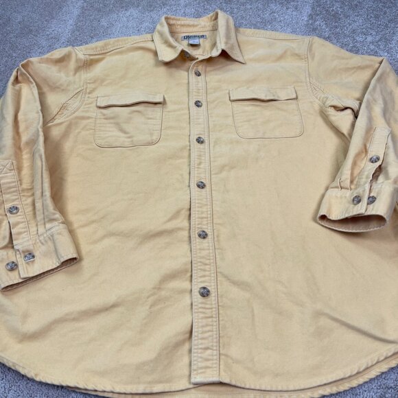 Duluth Trading Shacket Mens XL Yellow Button Jacket Shirt Thick Heavy Flannel - Picture 2 of 6